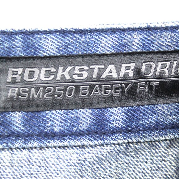 Rockstar Original Peppe Men's Baggy Cargo Blue Washed Distressed Grunge Jeans 32 - Picture 8 of 13